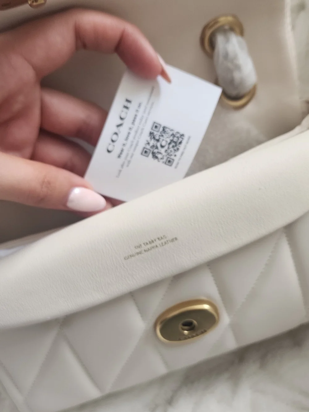 Coach Tabby Shoulder Bag 20 in Cream with Gold Hardware / INVOICE available - Picture 7 of 11